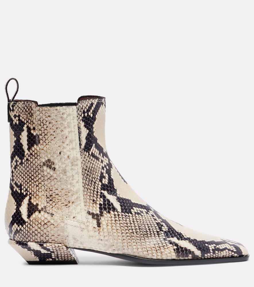 Paris Texas Bettina snake-print ankle boots