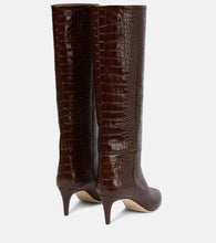 Paris Texas Croc-effect leather knee-high boots