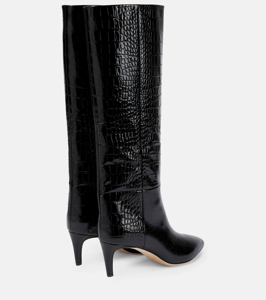 Paris Texas Croc-effect leather knee-high boots