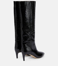 Paris Texas Croc-effect leather knee-high boots
