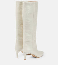 Paris Texas Croc-effect leather knee-high boots