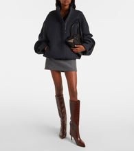 Paris Texas Croc-effect leather knee-high boots