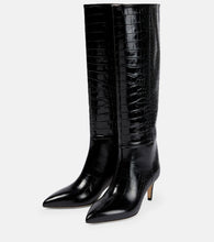 Paris Texas Croc-effect leather knee-high boots