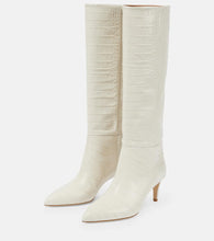 Paris Texas Croc-effect leather knee-high boots