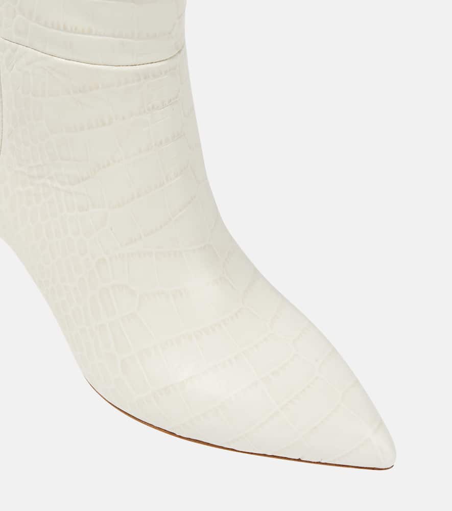 Paris Texas Croc-effect leather knee-high boots