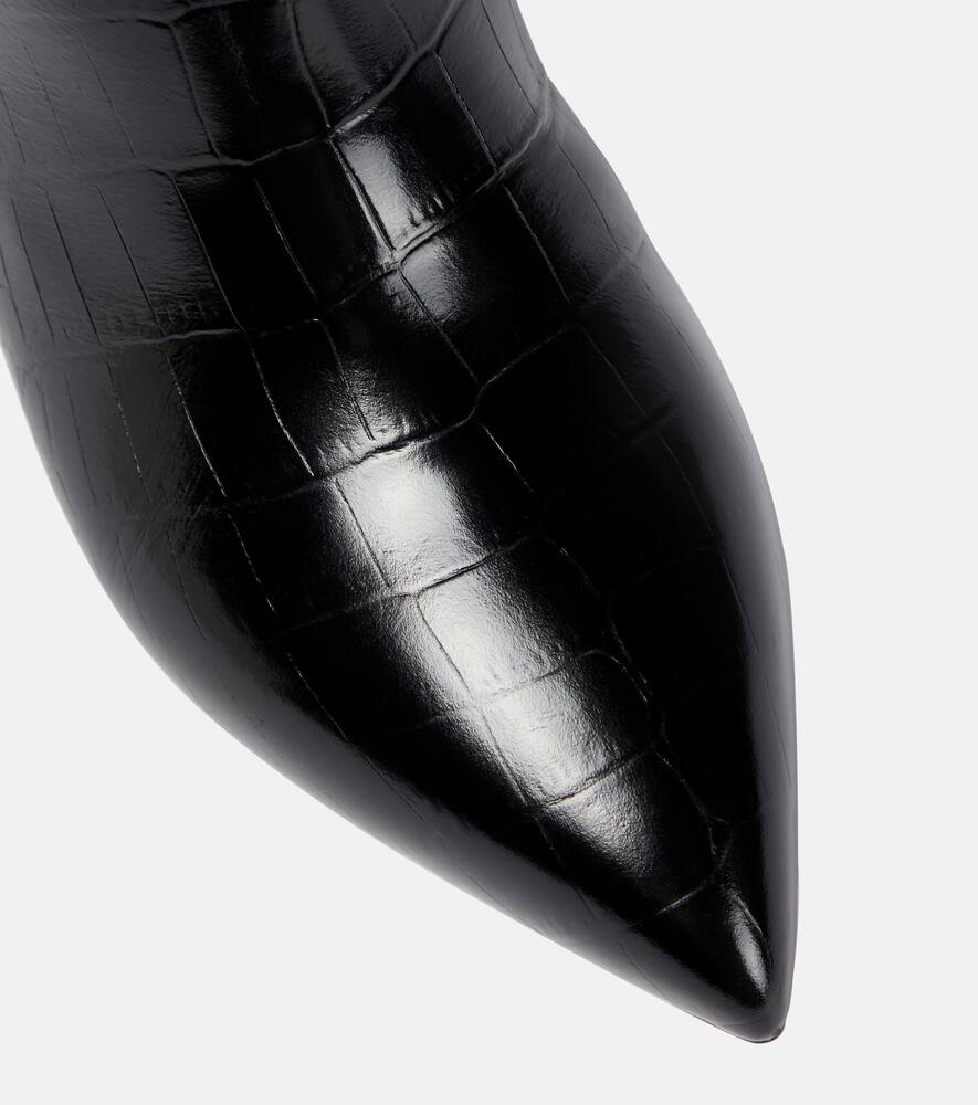 Paris Texas Croc-effect leather knee-high boots