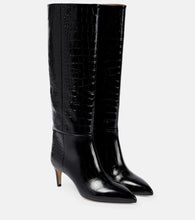 Paris Texas Croc-effect leather knee-high boots