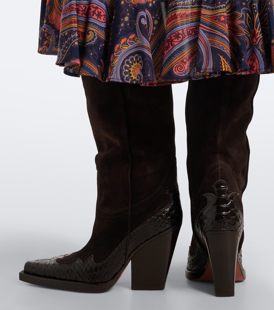 Paris Texas El Dorado suede cowboy boots