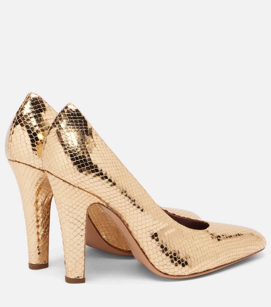 Paris Texas Elsa 100 metallic leather pumps