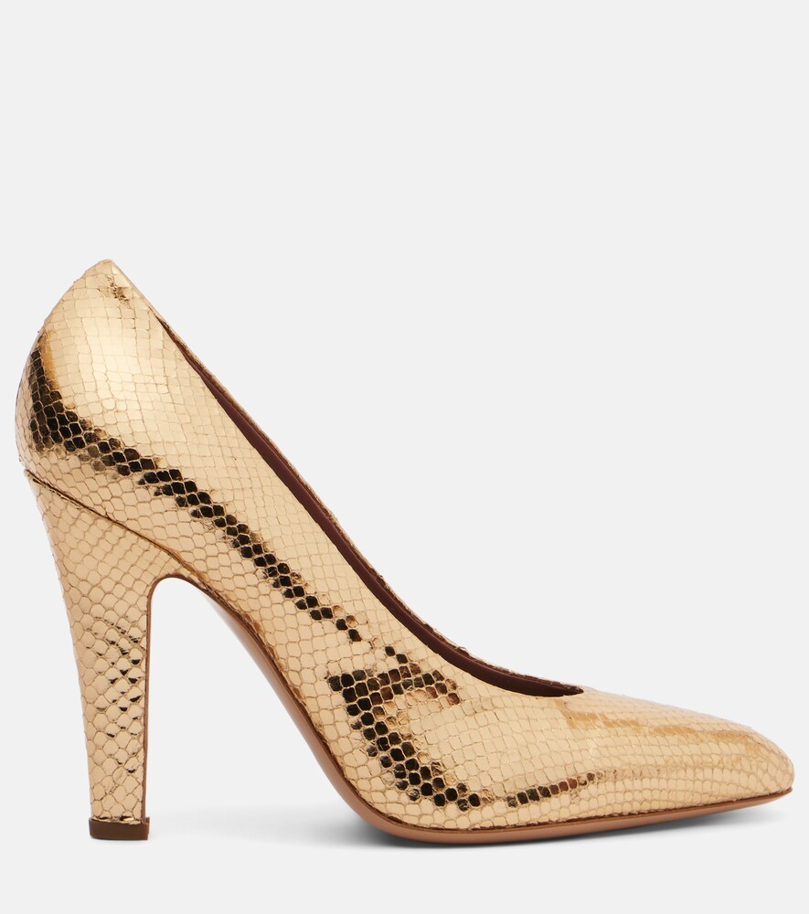 Paris Texas Elsa 100 metallic leather pumps