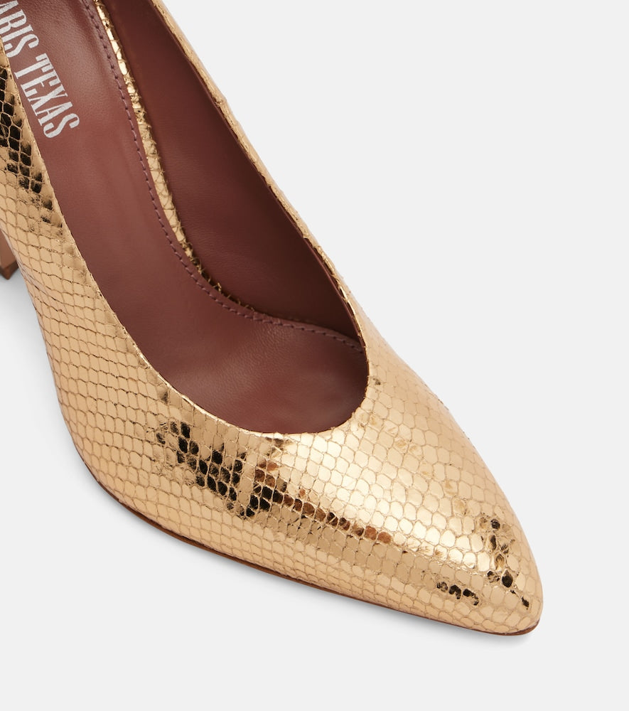Paris Texas Elsa 100 metallic leather pumps