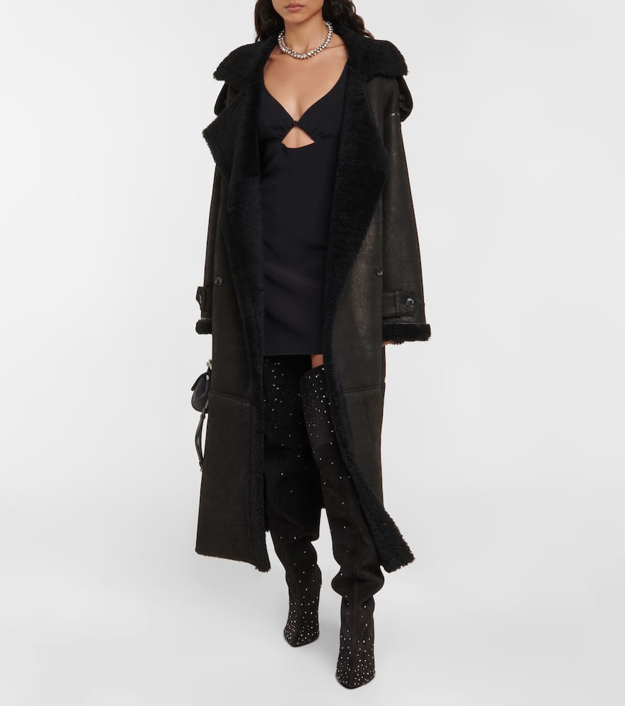 Paris Texas Embellished suede over-the-knee boots