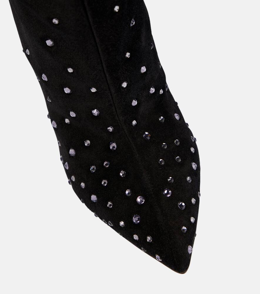 Paris Texas Embellished suede over-the-knee boots