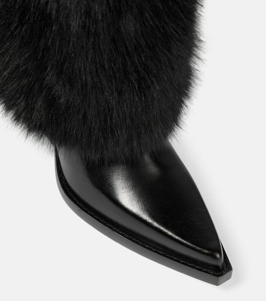 Paris Texas Faux fur knee-high boots