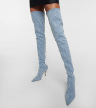 Paris Texas Holly Mama denim over-the-knee boots