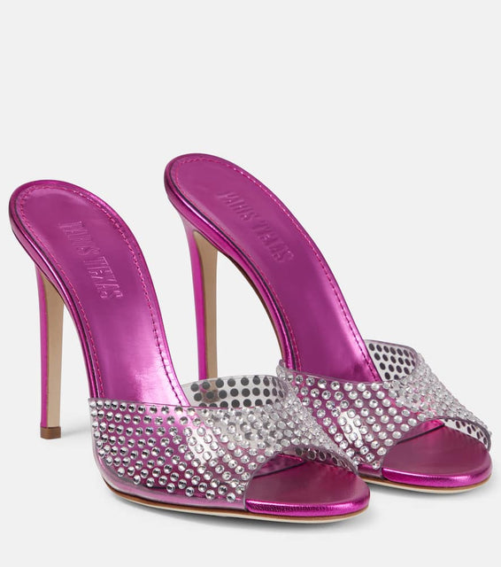 Paris Texas Holly embellished PVC mules