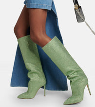 Paris Texas Holly embellished leather knee-high boots