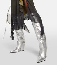 Paris Texas Jane metallic leather knee-high boots