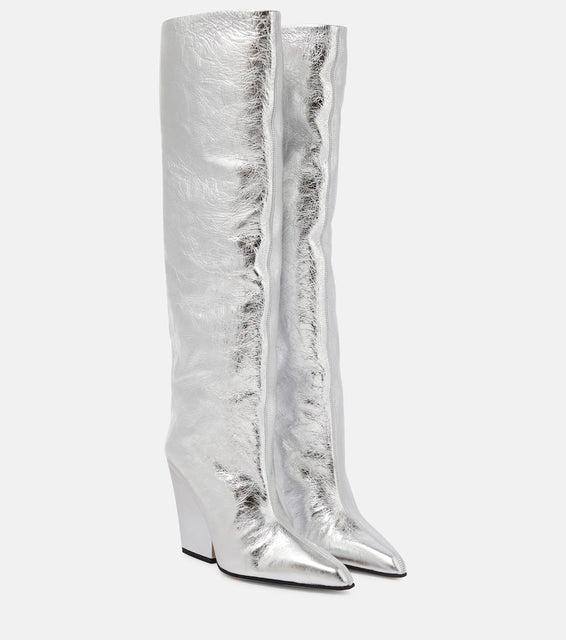 Paris Texas Jane metallic leather knee-high boots
