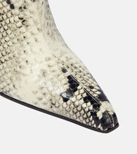 Paris Texas Jane snake-print leather ankle boots
