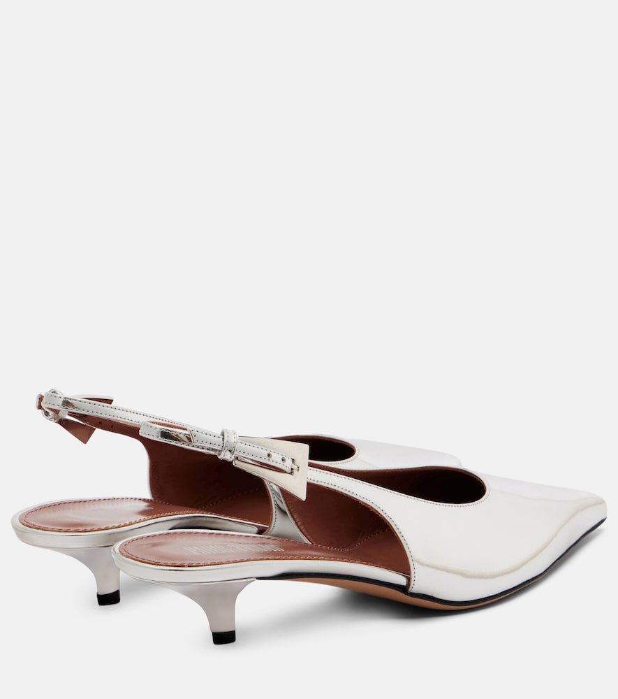 Paris Texas Jessica mirrored leather slingback pumps