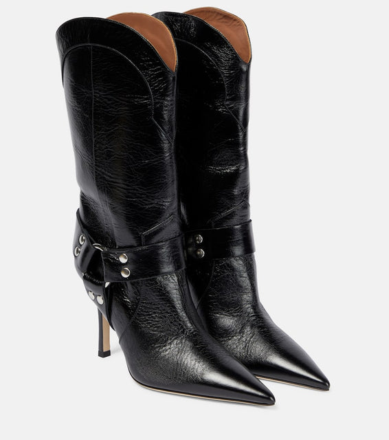 Paris Texas June leather mid-calf boots