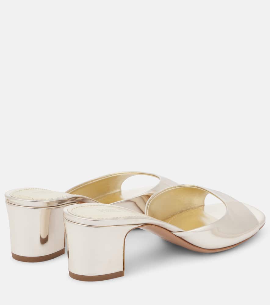 Paris Texas Lara 50 metallic leather mules
