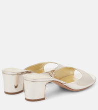 Paris Texas Lara 50 metallic leather mules