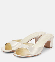 Paris Texas Lara 50 metallic leather mules