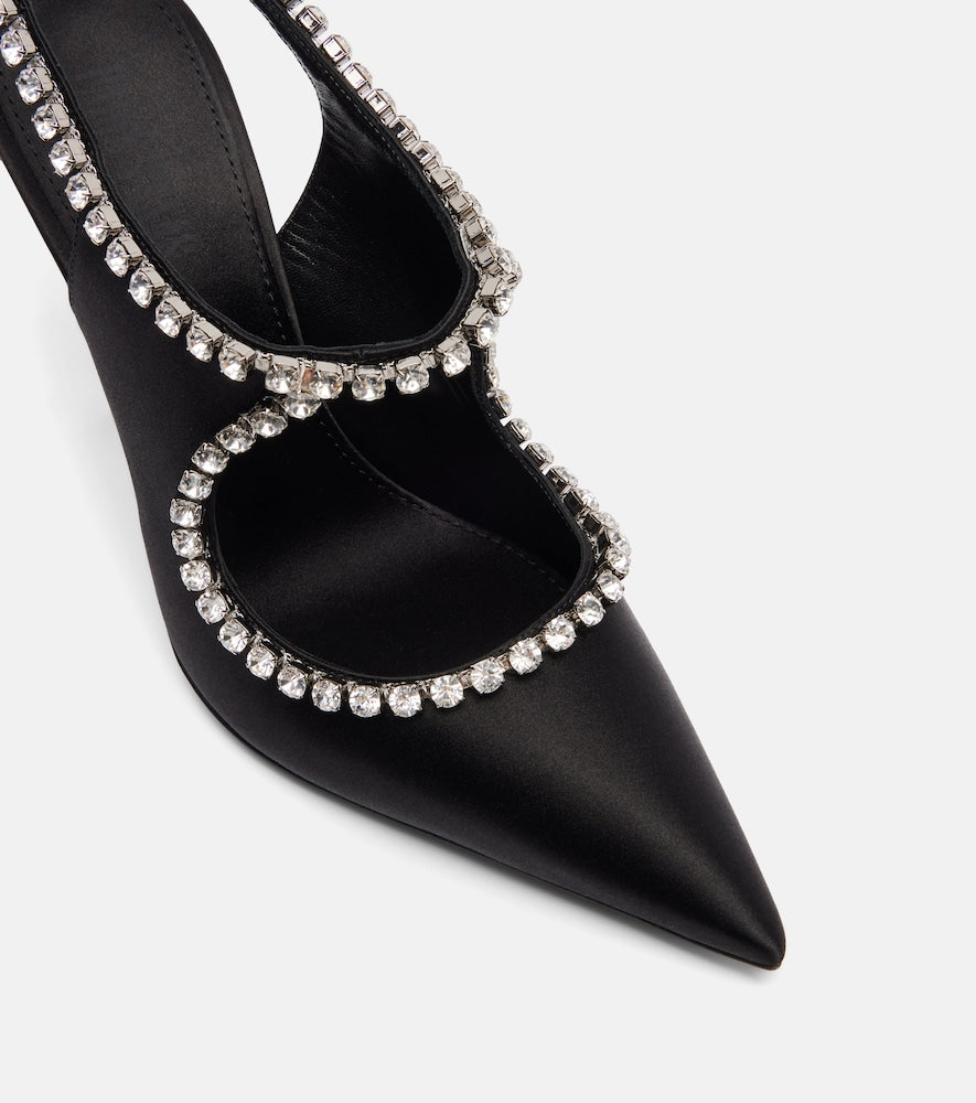 Paris Texas Lidia 105 embellished satin slingback pumps