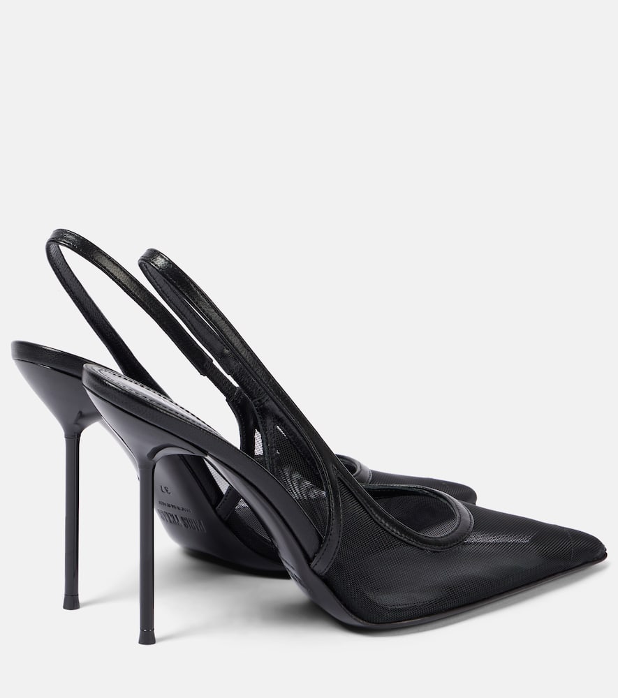Paris Texas Lidia 105 mesh slingback pumps