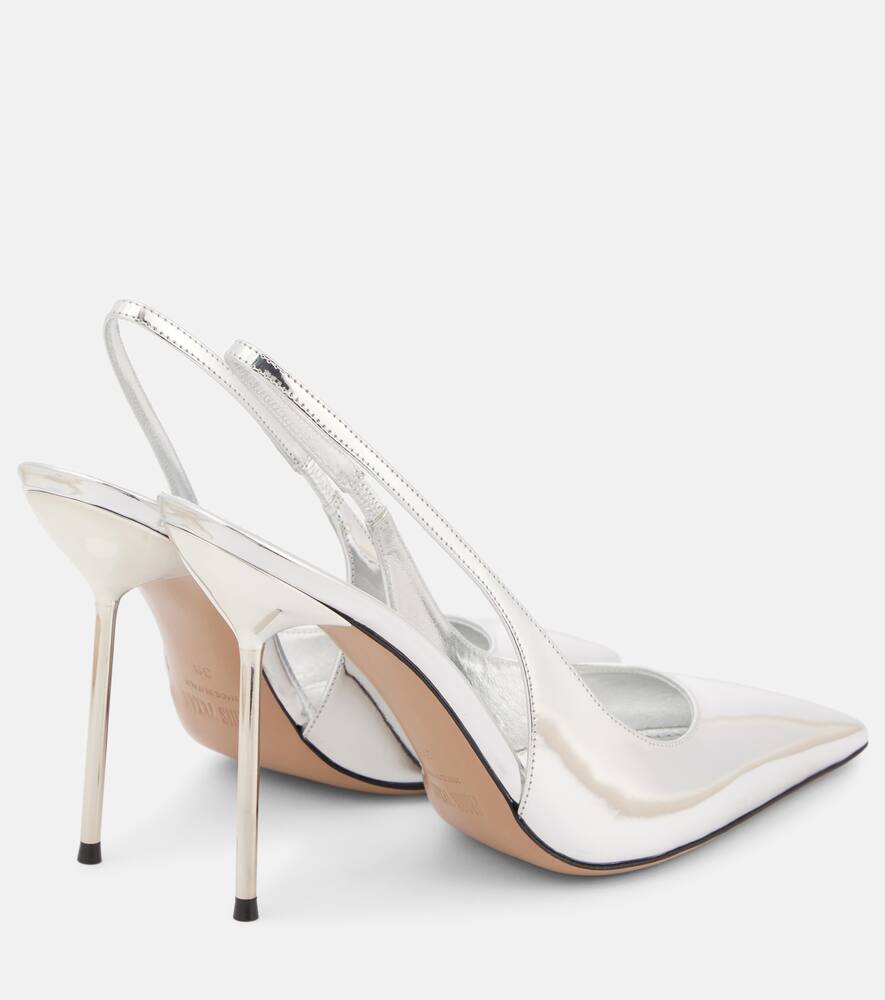 Paris Texas Lidia 105 mirrored leather slingback pumps