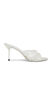 Paris Texas Lidia 70 Mule in White | White Open Toe Mules for Women
