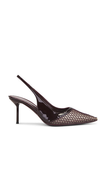 Paris Texas Lidia 70 Slingback in Wine | Rouge Noir Sling Back Heels for Women