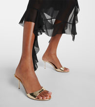 Paris Texas Lidia metallic leather mules