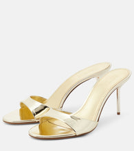 Paris Texas Lidia metallic leather mules