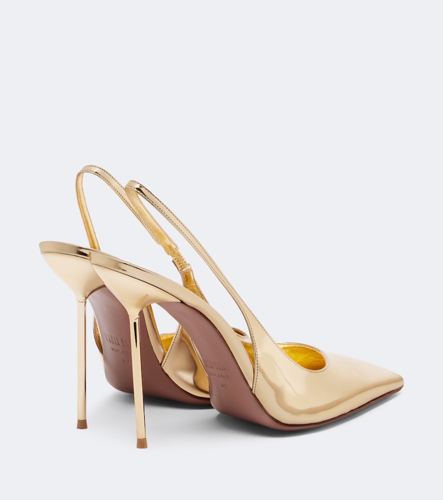 Paris Texas Lidia metallic leather slingback pumps