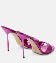 Paris Texas Lidia mirrored leather mules