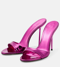 Paris Texas Lidia mirrored leather mules