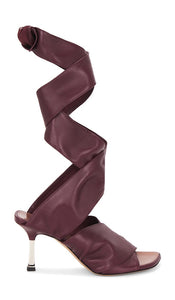 Paris Texas Lorena Lace Up 75 Sandal in Burgundy | Rouge Noir Heeled Sandals for Women