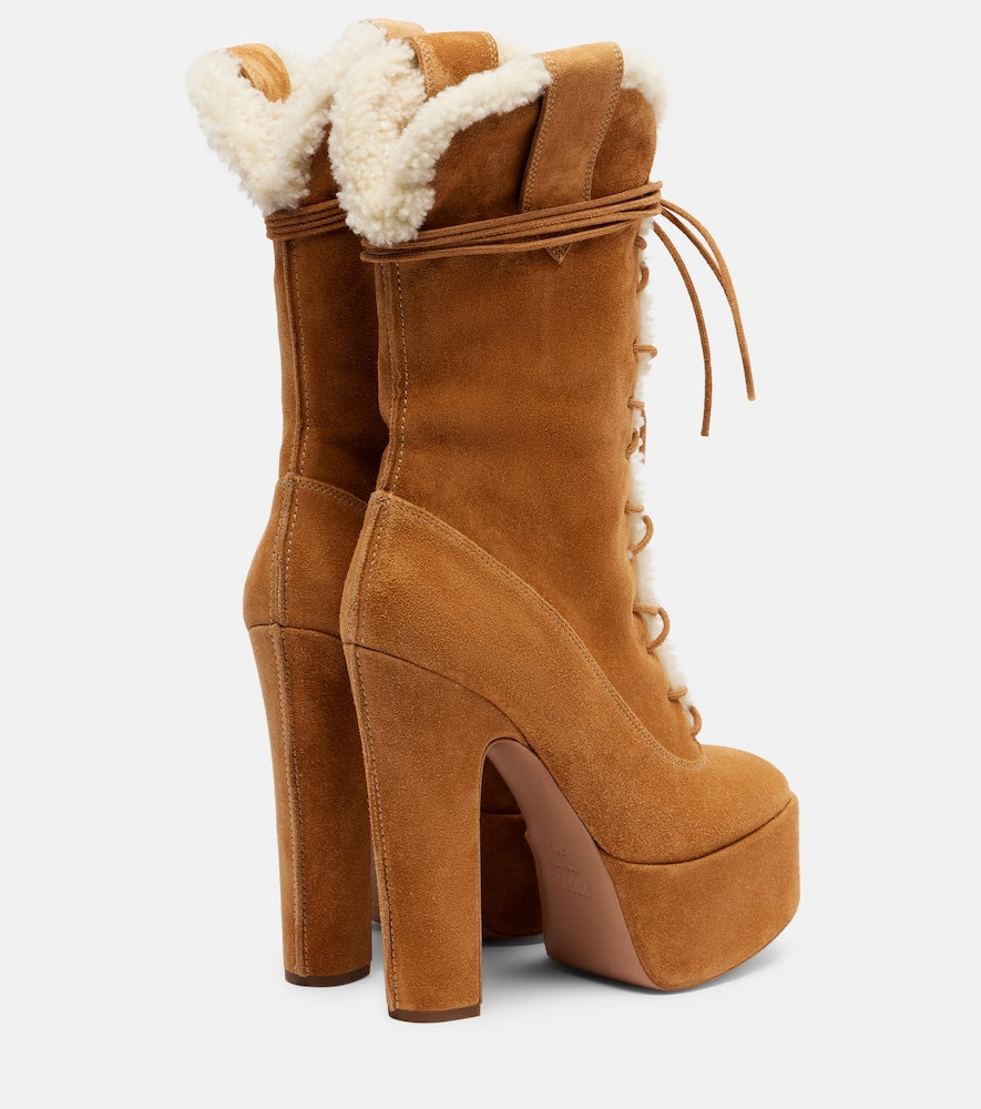 Paris Texas Malena 145 suede platform lace-up boots