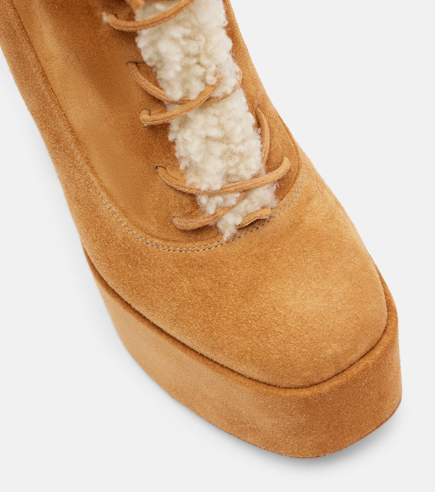 Paris Texas Malena 145 suede platform lace-up boots