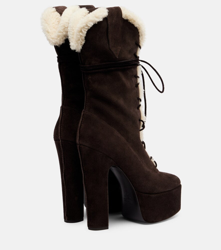 Paris Texas Malena 145 suede platform mid-calf boots