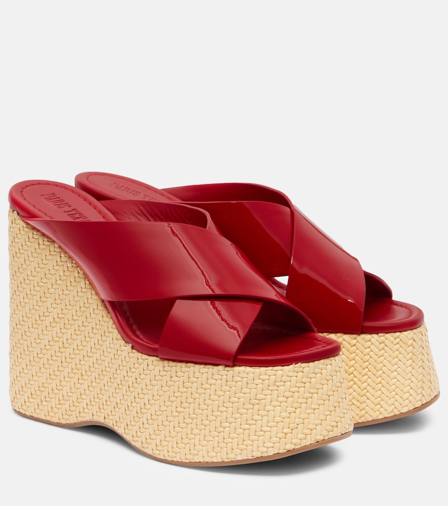 Paris Texas Mara patent leather wedge mules
