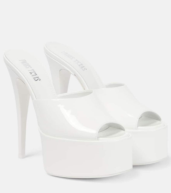 Paris Texas Marina patent leather platform mules