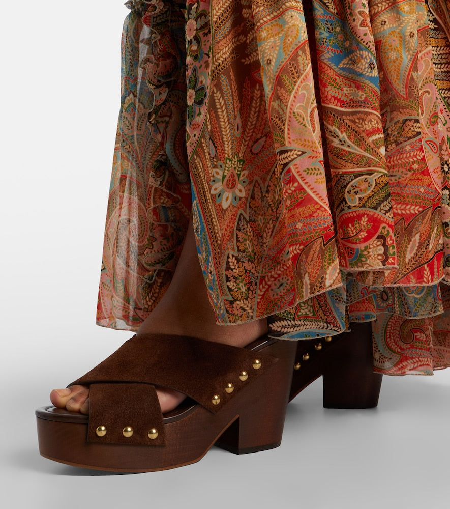Paris Texas Marisol suede platform mules