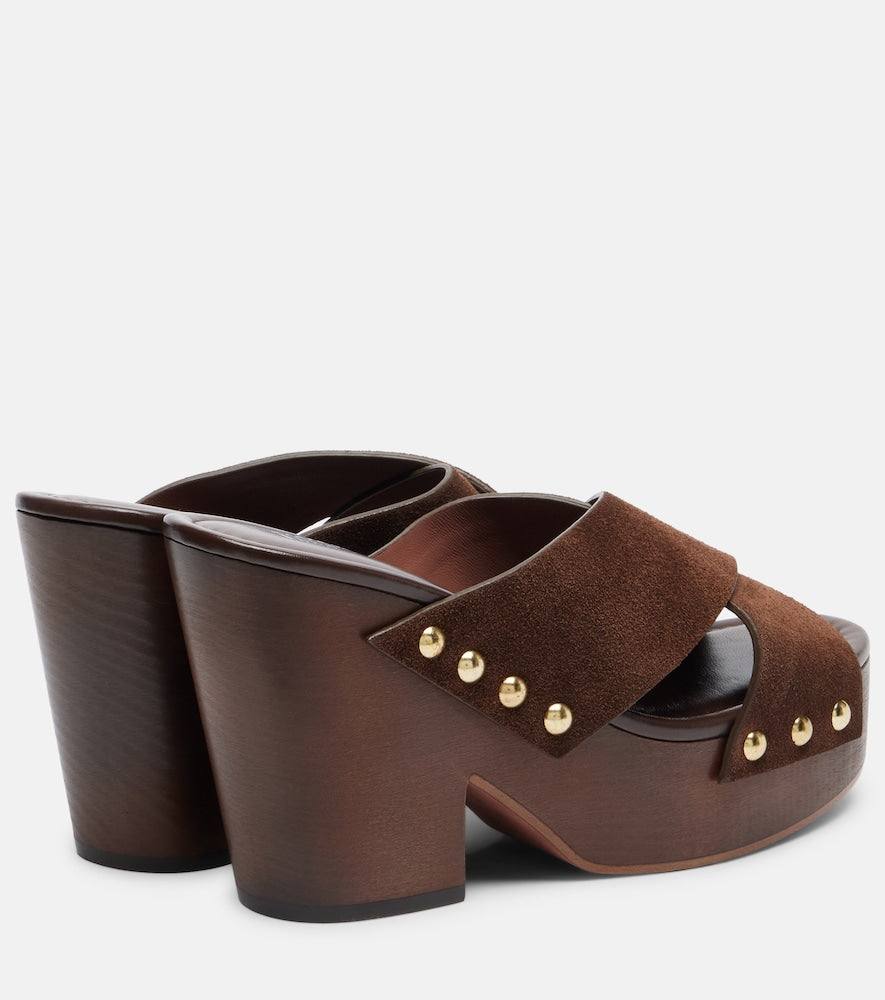 Paris Texas Marisol suede platform mules