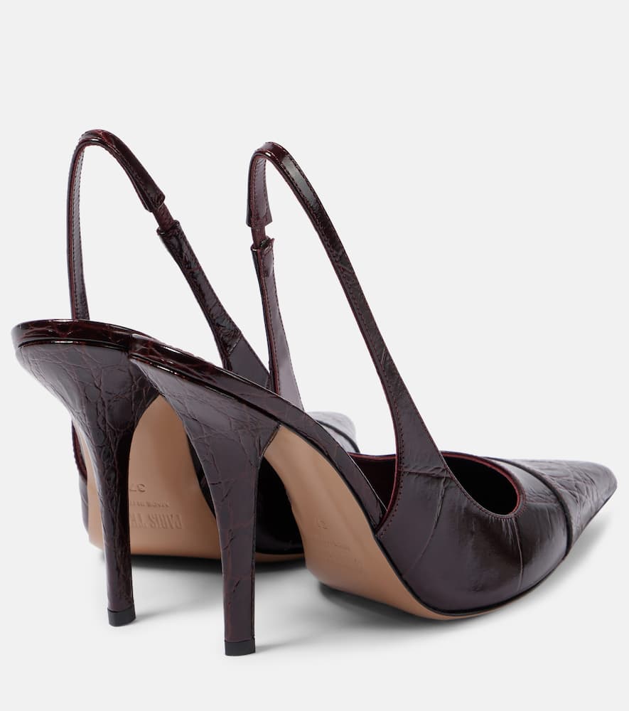 Paris Texas Miranda 105 croc-effect leather slingback pumps