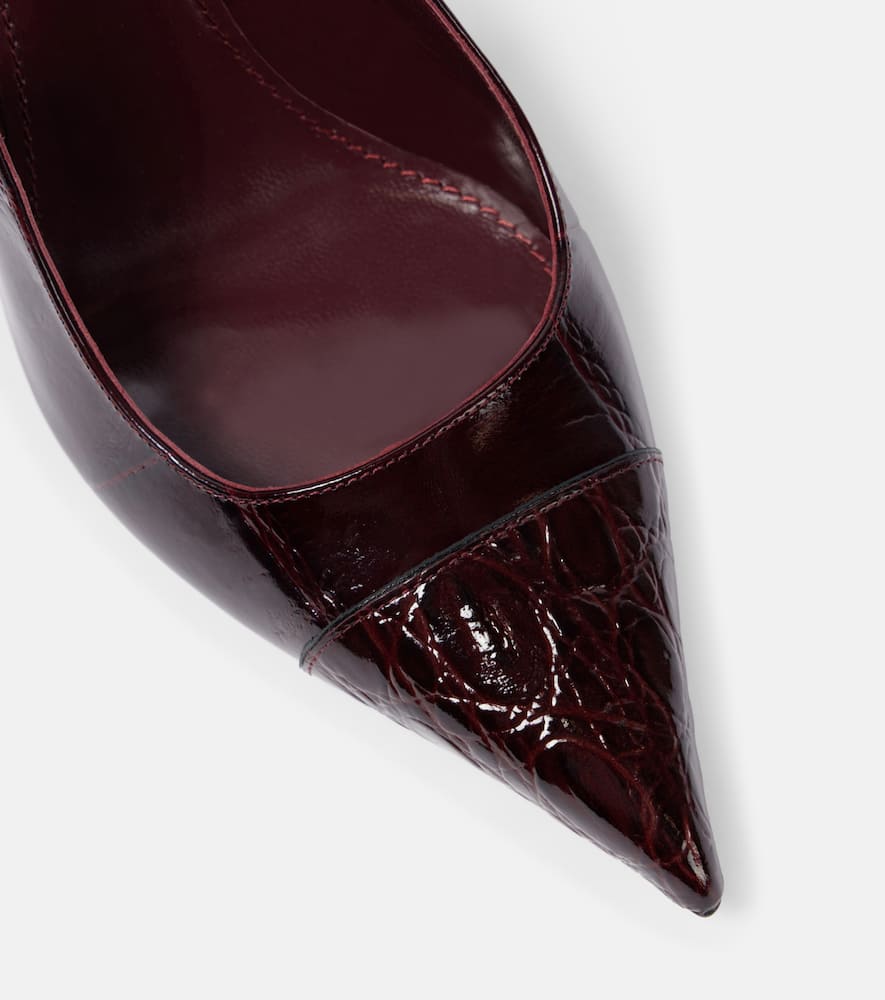 Paris Texas Miranda 105 croc-effect leather slingback pumps