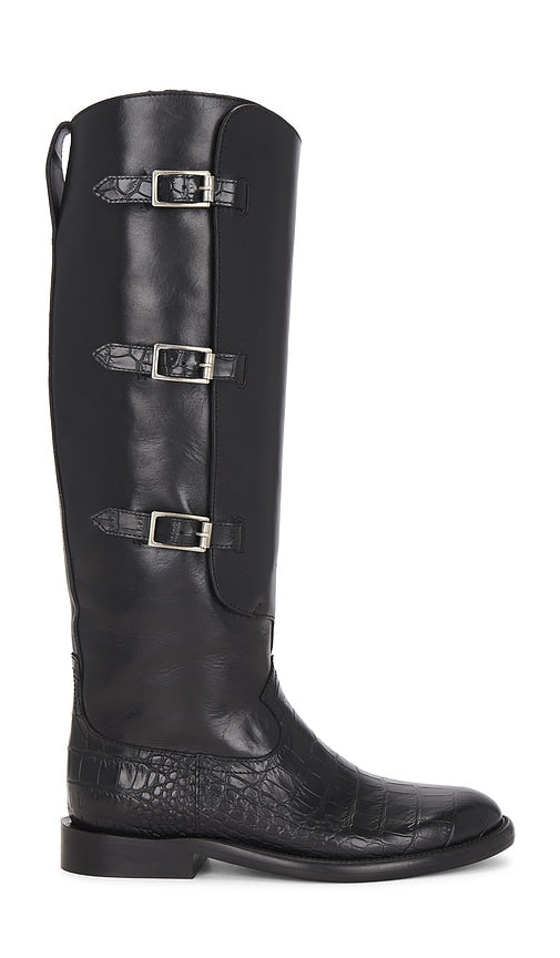 Paris Texas Montana Buckle Boot in Black | Carbone & Black Black Boots for Women